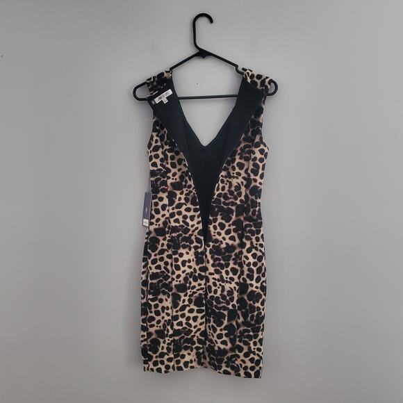 Jennifer Lopez Leopard Print Sleeveless Sheath Dress 2 - Picture 3 of 9